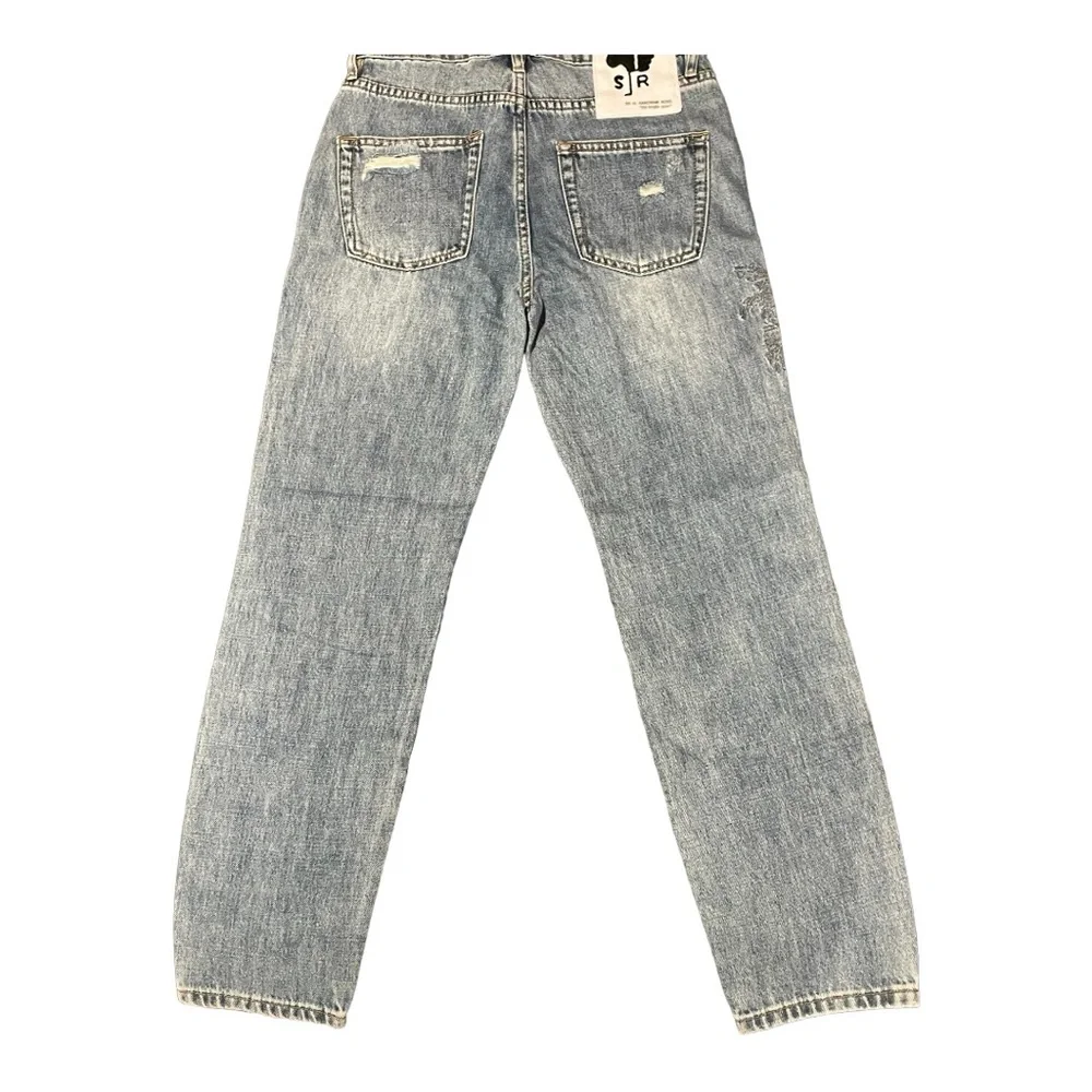 🆕 FREE PEOPLE Sandrine Rose Embroidered Palm Tree🌴 Skinny Jeans🌴 - 5 Button Fly